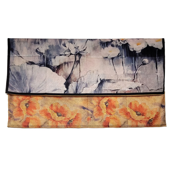 NWT Double Sided Silk Scarf 52"x52" Large Square Shawl Wrap XiangYunSha 3653 - Picture 7 of 8